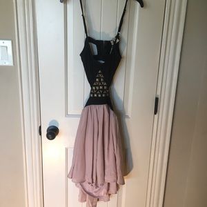 Reverse tan and black dress